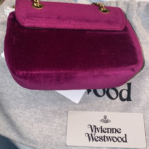 VIVIENNE WESTWOOD NWT 
Mini small Shoulder bag/clutch chain
COLOR: PLUM/purple - Picture 10 of 16